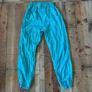 Vintage Rock Creek Casitas Nylon Jogger Pants In Turquoise Elastic Waistband & C